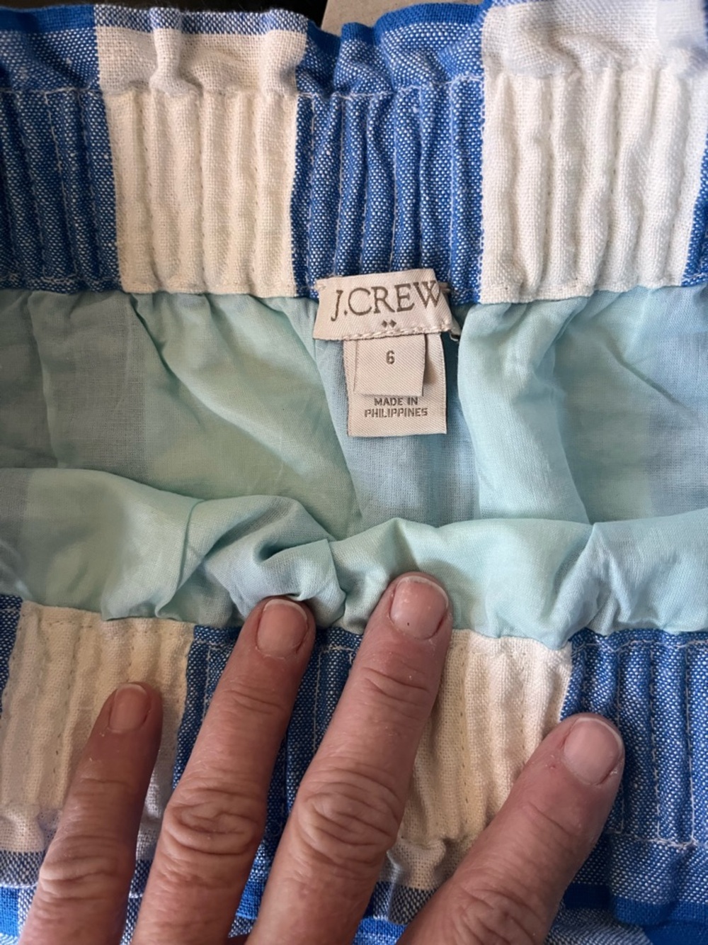 J. Crew Blue and White Gingham Mini Skirt - Picture 5 of 5